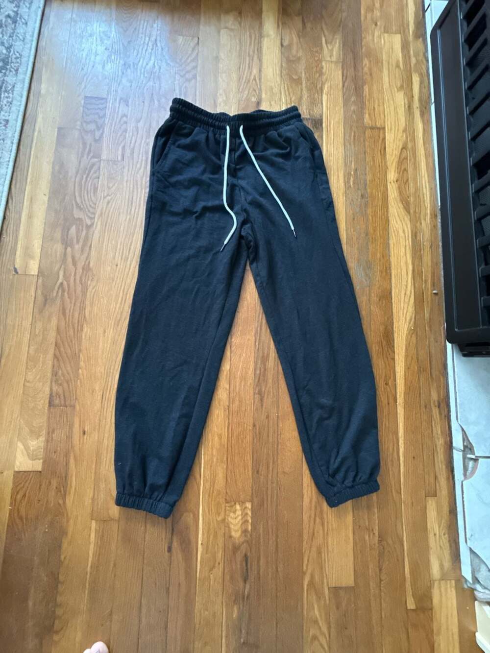 Automet Women's Black Cinch Bottom Sweatpants Drawstring Joggers Size M New with